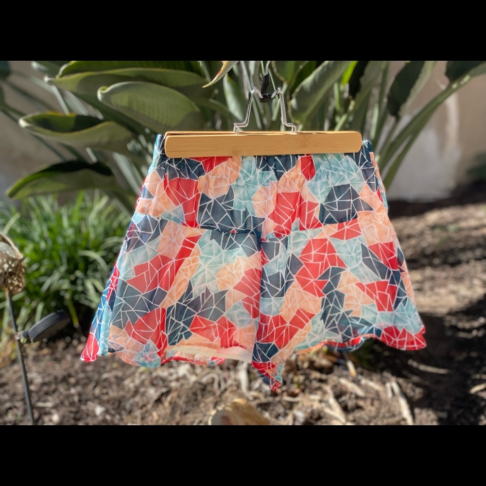 BCBGeneration 💗 Womens Multicolor Geometric Flowy Shorts X-Small